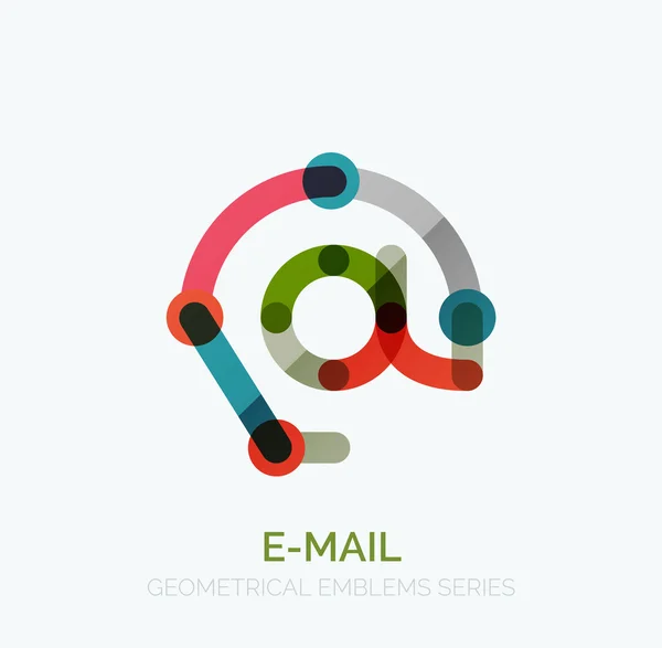 Vector e-mail business symbool, of bij het embleem van het teken. Lineaire minimalistische platte pictogram ontwerp — Stockvector