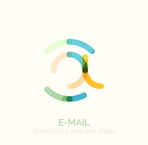 Διάνυσμα σύμβολο επιχείρηση ηλεκτρονικού ταχυδρομείου, ή στο σημάδι λογότυπο. Γραμμική μινιμαλιστική επίπεδη εικόνα σχεδιάζω — Διανυσματικό Αρχείο