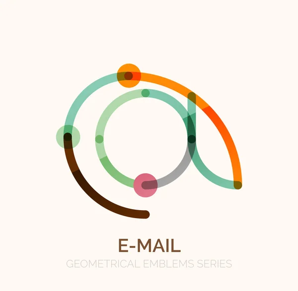 Símbolo de negocio de correo electrónico vectorial, o en el logotipo signo. Diseño lineal minimalista de iconos planos — Vector de stock