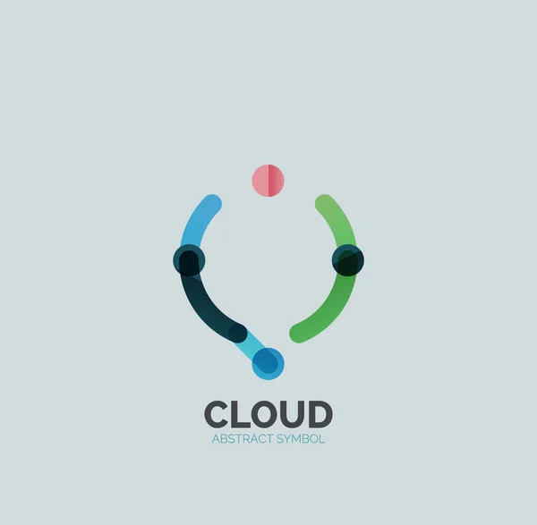 Flat linear design speech cloud logo. Talk bubble, modern geometric industrial thin line icon — Stock Vector