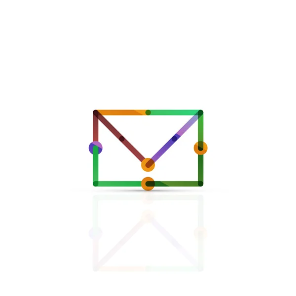 Simbolo di business e-mail vettoriale o logo del segno. Design lineare minimalista dell'icona piatta — Vettoriale Stock