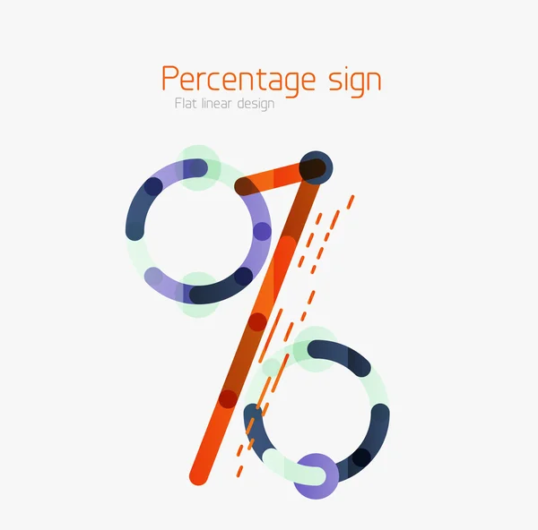 Flat icon of percentage sign. — 图库矢量图片