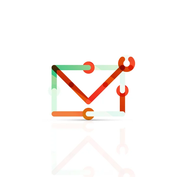 Símbolo do negócio do email do vetor, ou no logotipo do sinal. Design de ícone plano minimalista linear —  Vetores de Stock