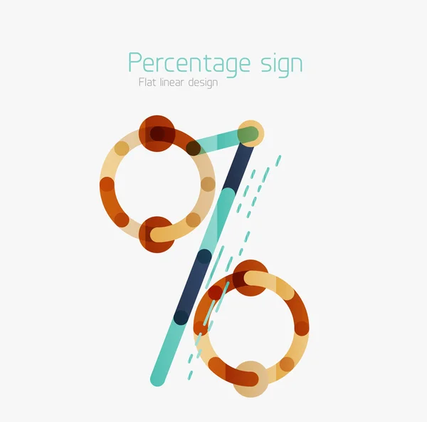 Flat icon of percentage sign. — 图库矢量图片