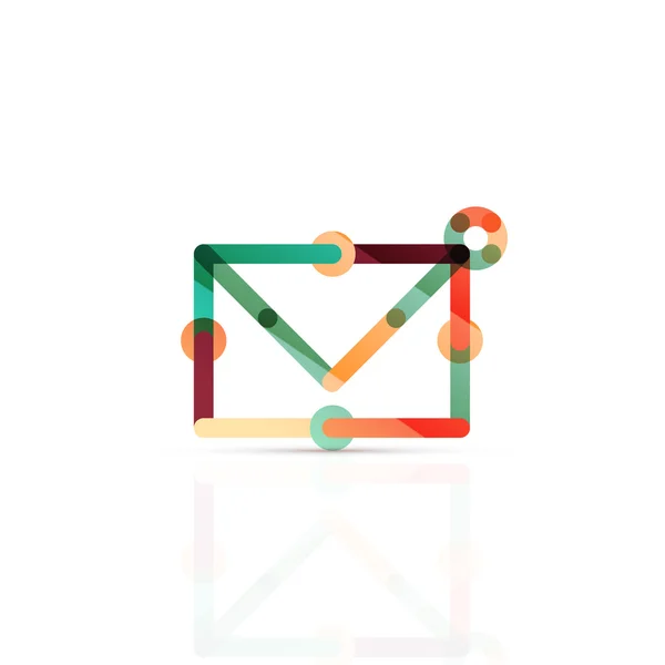 Vector email business symbol, or at sign logo. Linear minimalistic flat icon design — Stock Vector