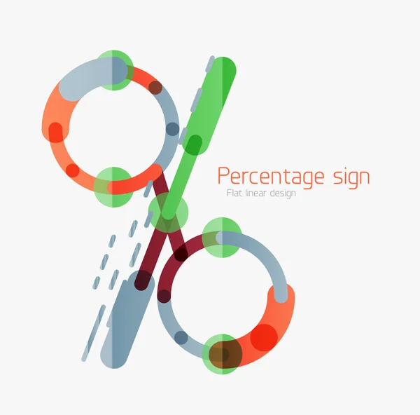 Icône plate du signe pourcentage . — Image vectorielle