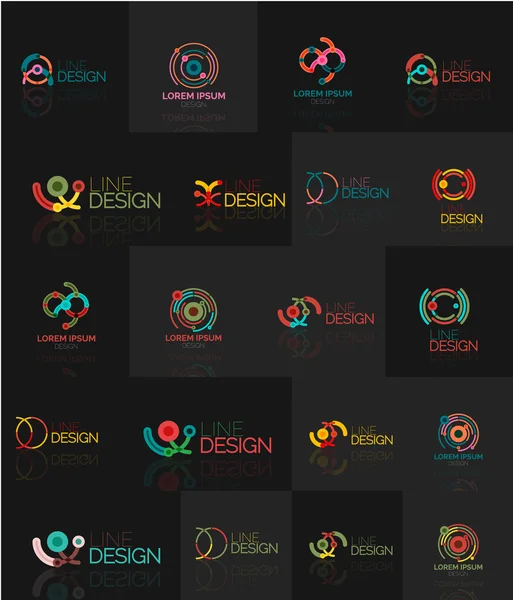 Een overzicht van swirl en cirkel minimale abstracte geometrische logo set — Stockvector