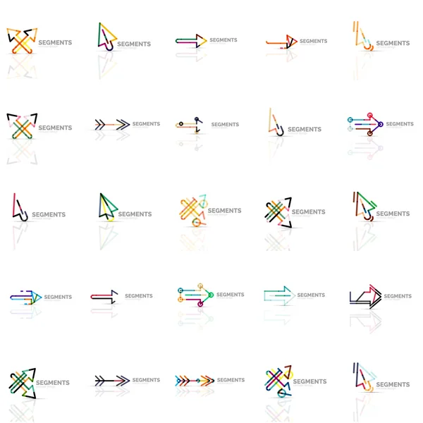 Kolekce barevné abstraktní origami loga — Stockový vektor