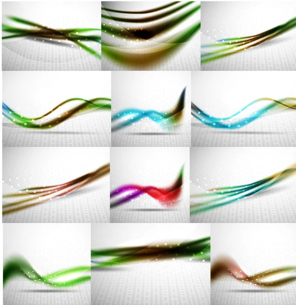 Conjunto de fondo abstracto, plantillas de onda borrosa. Vector — Vector de stock