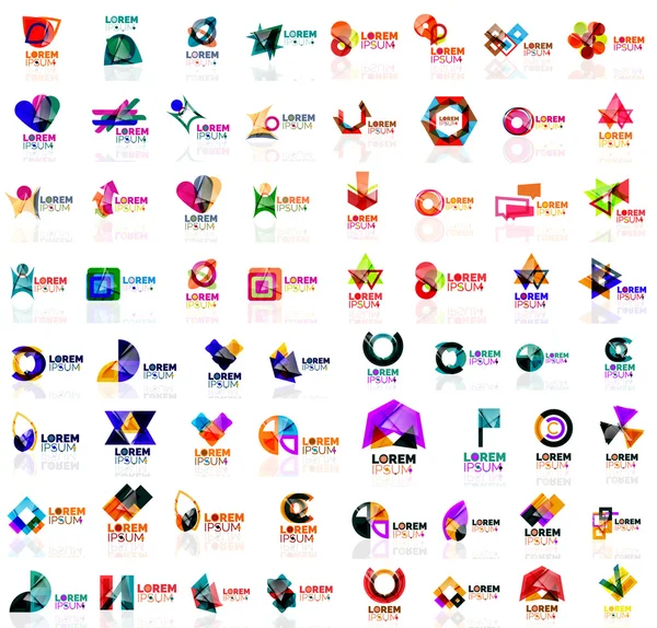 Mega conjunto de logotipos abstractos geométricos — Vector de stock