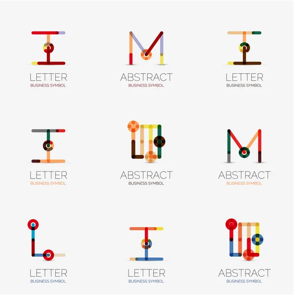 Conjunto de iconos geométricos abstractos lineales y logotipos — Vector de stock