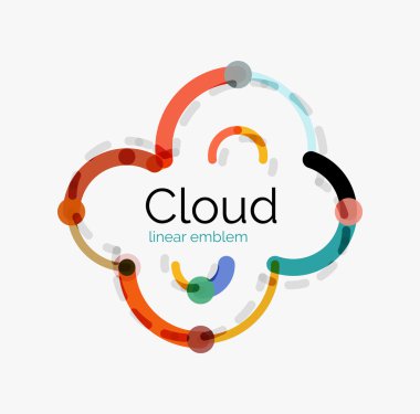 Düz tasarım bulut simgesi, arka plan