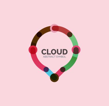 Düz doğrusal tasarım konuşma bulut logosunu görmeniz gerekir. Konuşma balonu, modern geometrik endüstriyel ince satırı simgesi