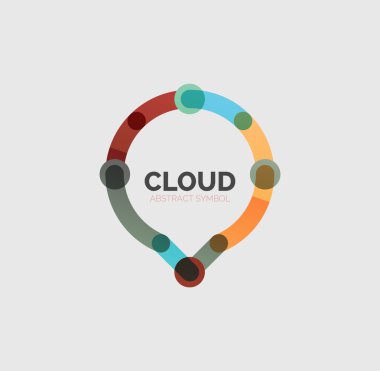 Düz doğrusal tasarım konuşma bulut logosunu görmeniz gerekir. Konuşma balonu, modern geometrik endüstriyel ince satırı simgesi