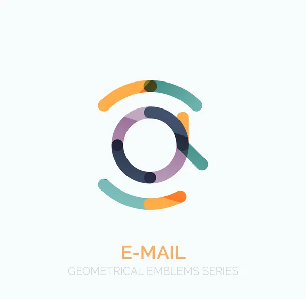Vektor e-mail üzleti szimbólum, vagy a jel logo. Lineáris minimalista lakás ikon tervezés — Stock Vector