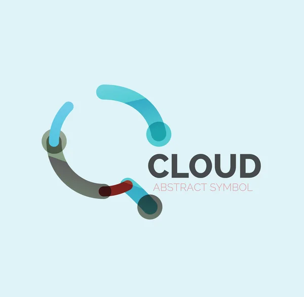 Vlakke lineaire ontwerp toespraak wolk logo. Praat bubble, moderne geometrische industriële dunne lijn pictogram — Stockvector