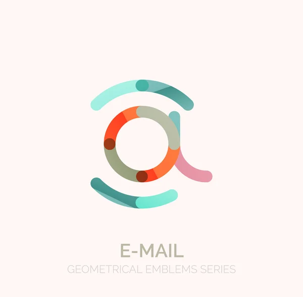 Símbolo do negócio do email do vetor, ou no logotipo do sinal. Design de ícone plano minimalista linear — Vetor de Stock