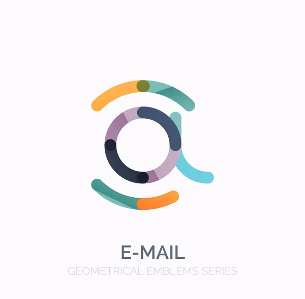 E-mail vectoriel symbole d'entreprise, ou au logo signe. Conception linéaire minimaliste d'icône plate — Image vectorielle