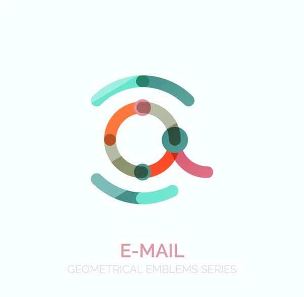 Vektor e-mailem obchodní symbol nebo znak loga společnosti. Lineární minimalistický ploché ikony designu — Stockový vektor