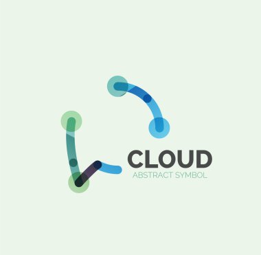 Düz doğrusal tasarım konuşma bulut logosunu görmeniz gerekir. Konuşma balonu, modern geometrik endüstriyel ince satırı simgesi