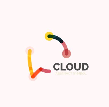 Düz doğrusal tasarım konuşma bulut logosunu görmeniz gerekir. Konuşma balonu, modern geometrik endüstriyel ince satırı simgesi