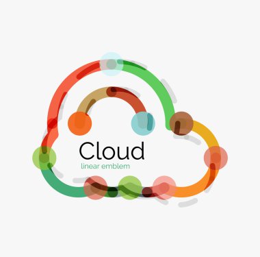 Düz tasarım bulut simgesi, arka plan
