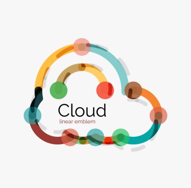 Düz tasarım bulut simgesi, arka plan