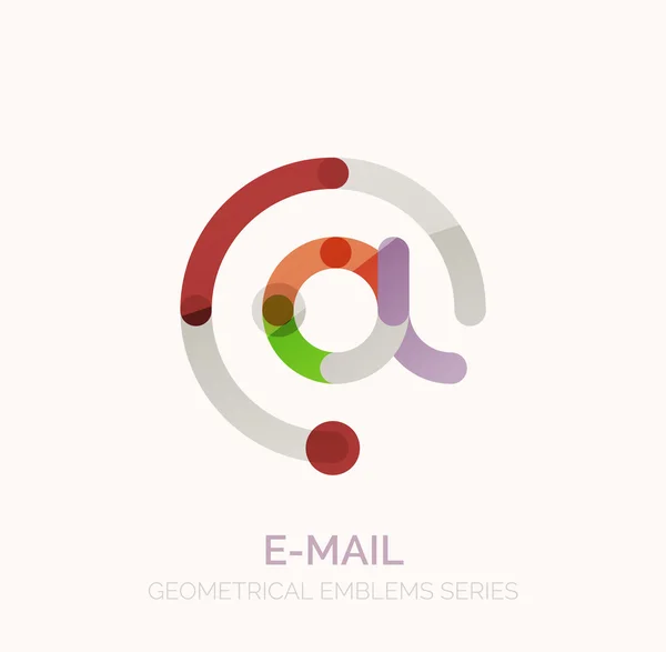 Wektor symbol biznes e-mail, lub na znak logo. Liniowy minimalistyczne płaski ikona designu — Wektor stockowy