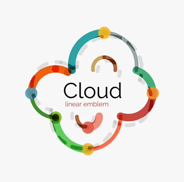 Diseño plano icono de nube, fondo — Vector de stock