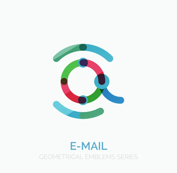 Símbolo do negócio do email do vetor, ou no logotipo do sinal. Design de ícone plano minimalista linear —  Vetores de Stock