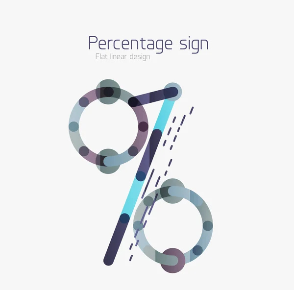 Flat icon of percentage sign. — 图库矢量图片