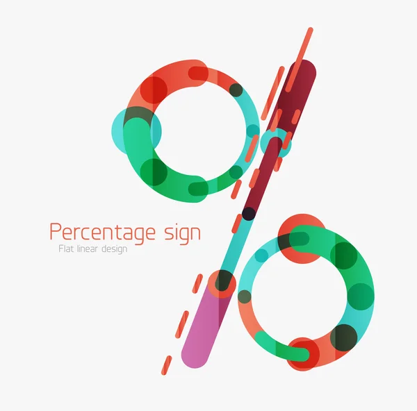 Flat icon of percentage sign. — Stockvector