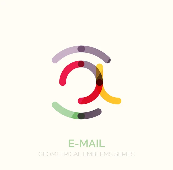 E-mail vectoriel symbole d'entreprise, ou au logo signe. Conception linéaire minimaliste d'icône plate — Image vectorielle