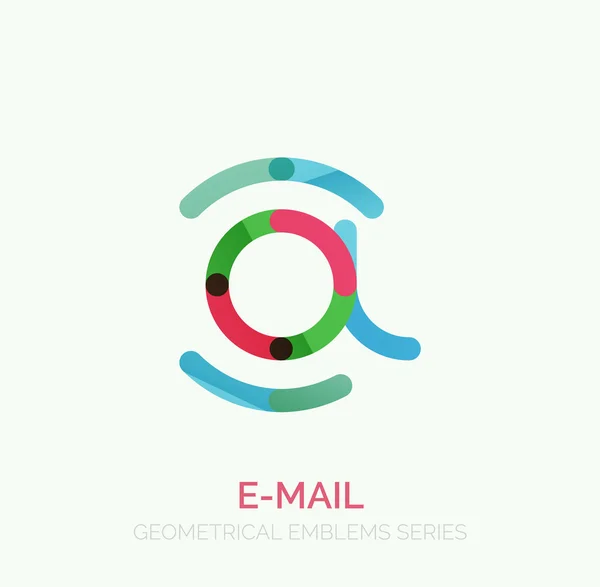 Símbolo de negocio de correo electrónico vectorial, o en el logotipo signo. Diseño lineal minimalista de iconos planos — Vector de stock