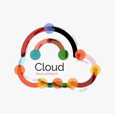 Düz tasarım bulut simgesi, arka plan