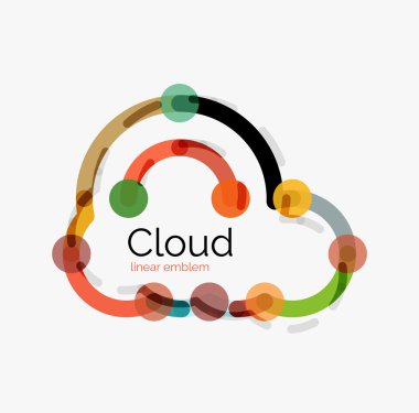 Düz tasarım bulut simgesi, arka plan