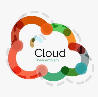 Düz tasarım bulut simgesi, arka plan