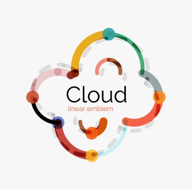 Düz tasarım bulut simgesi, arka plan