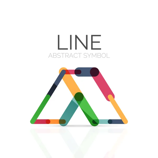 接続されたラインの幾何学的な図の色とりどりのセグメントは線形の抽象的なロゴ — ストックベクタ