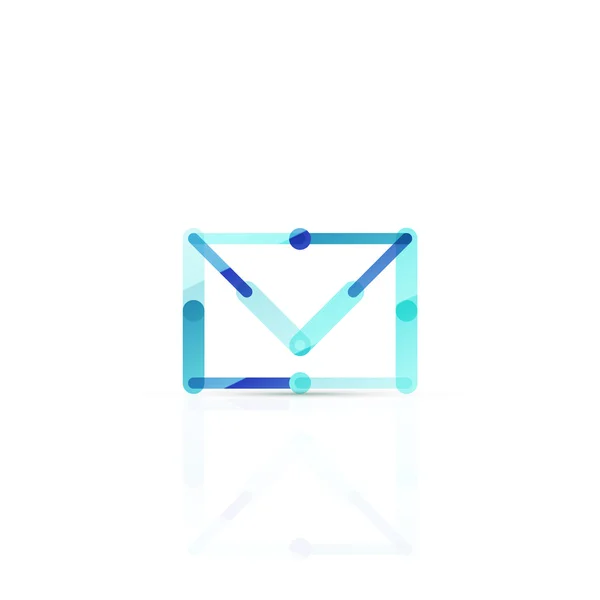 Símbolo de negocio de correo electrónico vectorial, o en el logotipo signo. Diseño lineal minimalista de iconos planos — Vector de stock