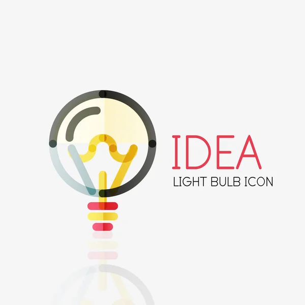 ロゴ、ベクトル電球抽象線形の幾何学的なビジネス アイコン。アイデア コンセプト — ストックベクタ
