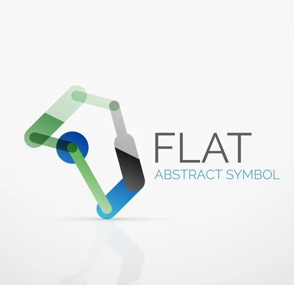 Logo - diseño plano lineal minimalista abstracto. Negocios de alta tecnología símbolo geométrico, líneas de segmentos multicolores — Archivo Imágenes Vectoriales