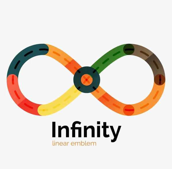 Vector infinity logotyp, platt färgglada design — Stock vektor