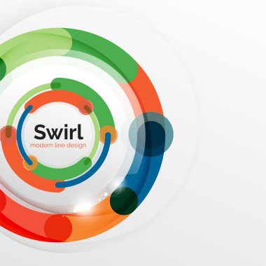 Renkli düz tasarım arka plan. Girdap ve daire beyaz çizgiler şeklinde