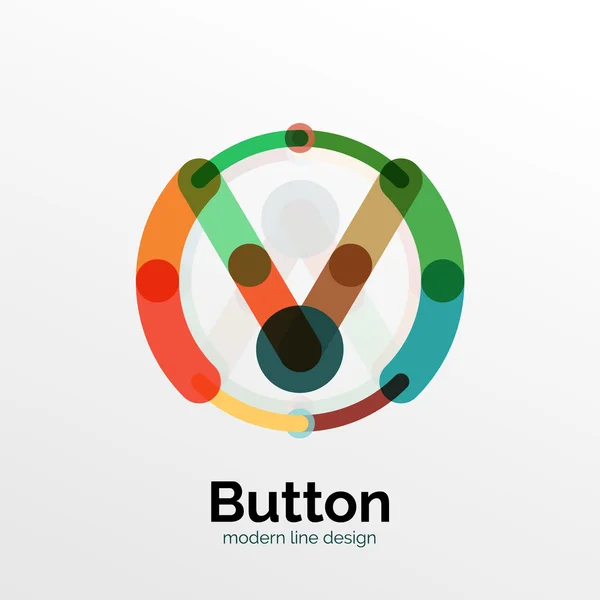 Projeto de linha fina botão geométrico, ilustração plana — Vetor de Stock