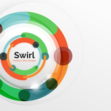 Renkli düz tasarım arka plan. Girdap ve daire beyaz çizgiler şeklinde