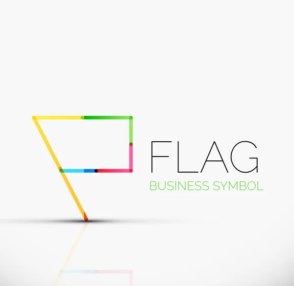 Logo flag, abstract linear geometric business icon — Stock Vector