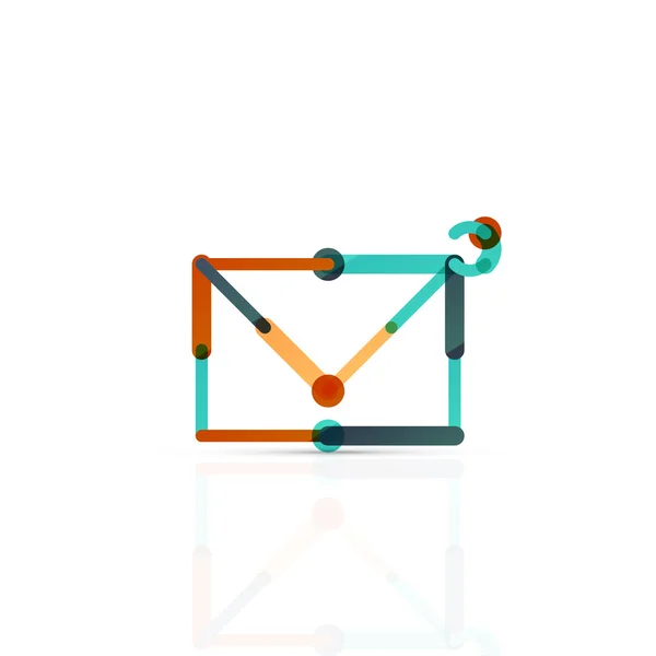 Símbolo de negocio de correo electrónico vectorial, o en el logotipo signo. Diseño lineal minimalista de iconos planos — Vector de stock