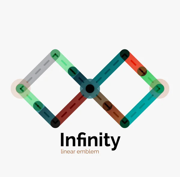 Vector infinity logotyp, platt färgglada design — Stock vektor