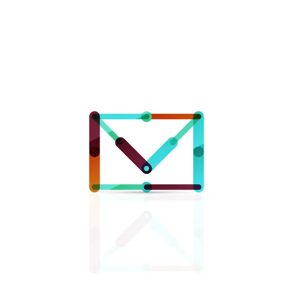 Vektor-E-Mail-Business-Symbol, oder bei Zeichen-Logo. Lineares minimalistisches flaches Icon-Design — Stockvektor